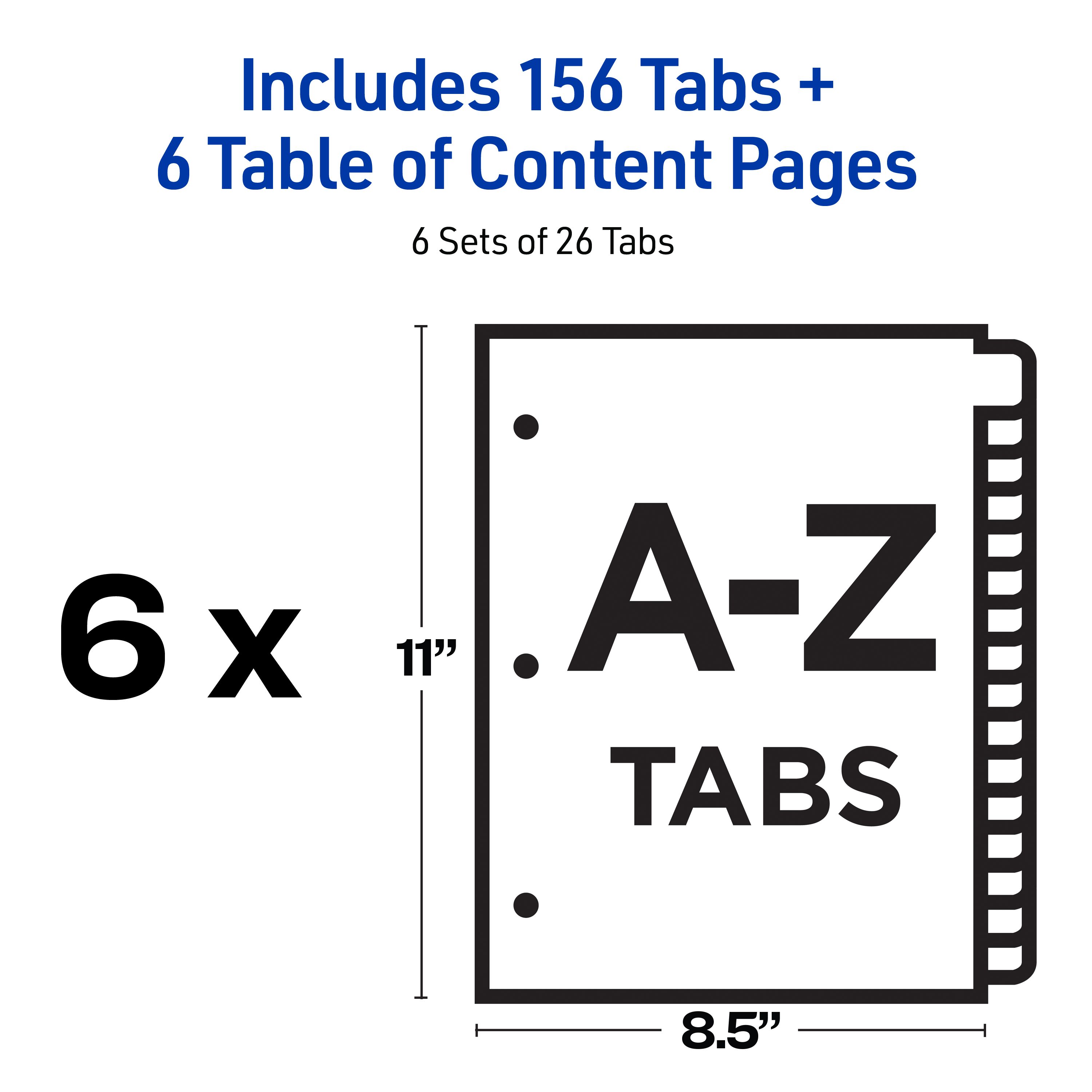 Ready Index® A-Z Dividers, 26 Tab Sets, 6 Sets 11832 | Avery